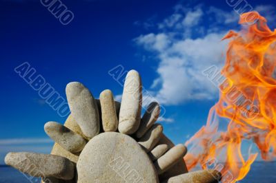 Stones on fire