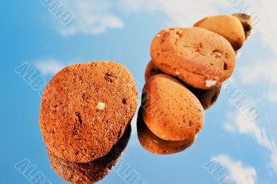 Red stones in the sky