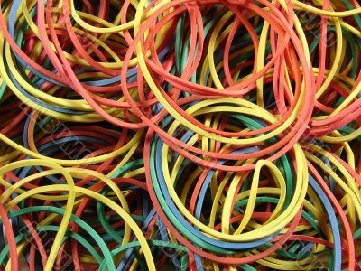 Multicoloured elastic bands