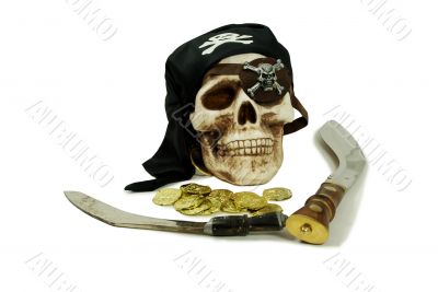 Pirate skull and booty