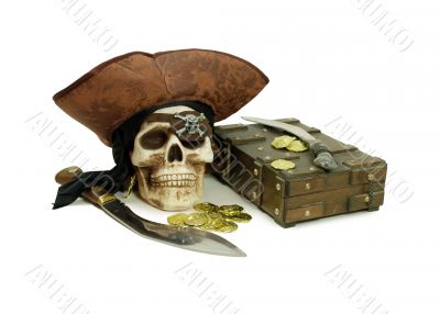 Pirate skull and booty