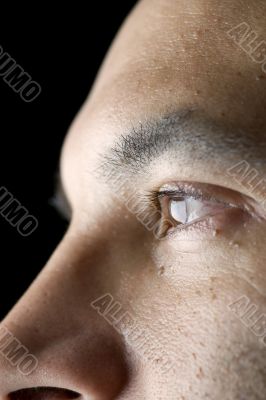 Man Portrait on Black close up