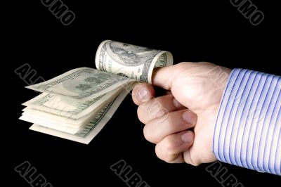 banknote on black close up