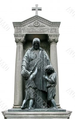 tombstone sculpture of Jesus Christ