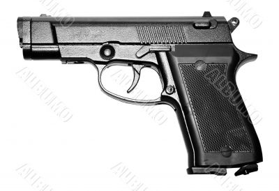 isolated modern firearm pistole gun