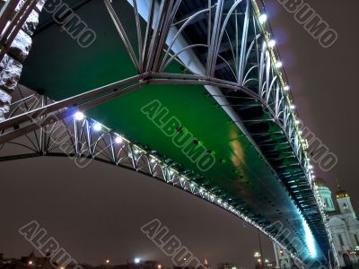 Bridge over the Moscow river at night