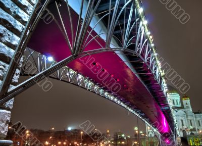 Bridge over the Moscow river night view