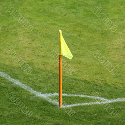 Corner flag on a soccer field
