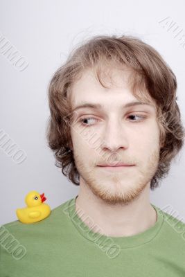 The man with a duck