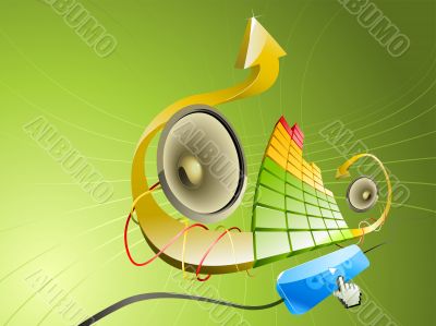 Pseudo 3D illustration of music