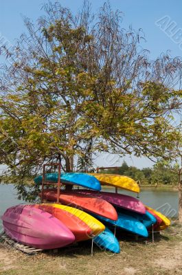 Colorful Canoe Boats