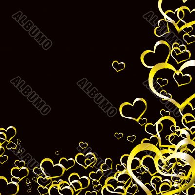 love heart gold background