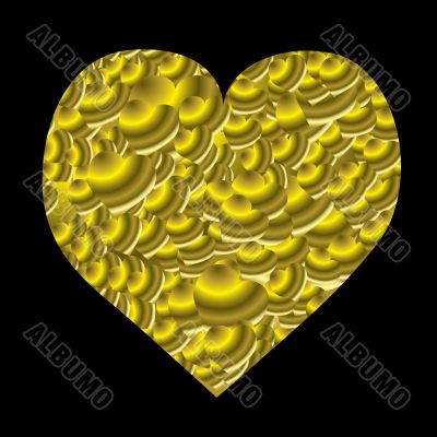 gold love heart mini