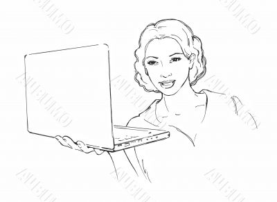 woman with laptop