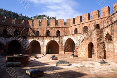 Inside red tower