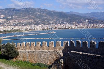port and wall in Alanya