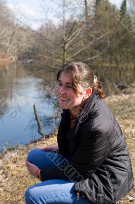 girl in a spring park