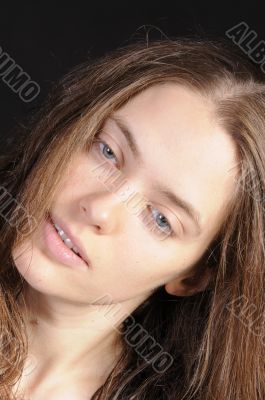 Beautiful russian woman in closeup