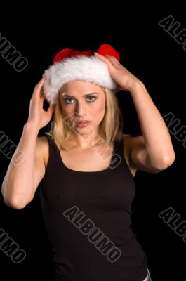 sexy blond female Santa