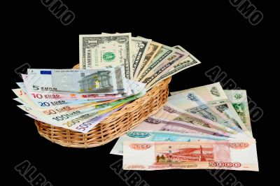 Dollars, euro and roubles