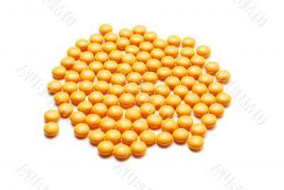 yellow pills isolated