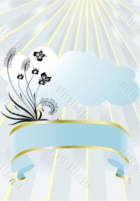 Vector grunge abstract floral background