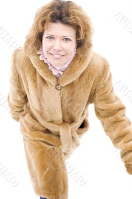 Portrait woman on white background