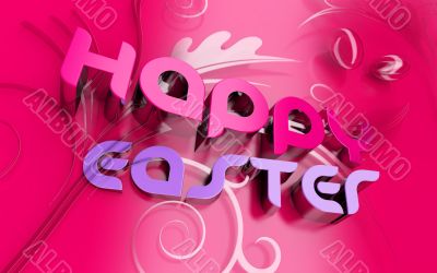 Happy Easter 3d text and florals