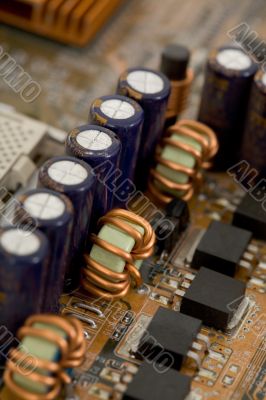 Electronic components closeup