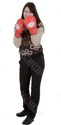 Tatar girl in boxer gloves