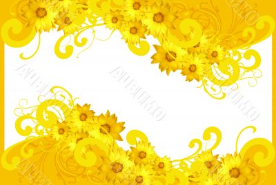 spring floral yellow background