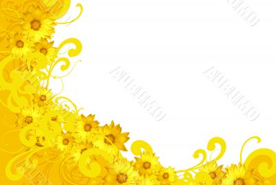 spring floral yellow background