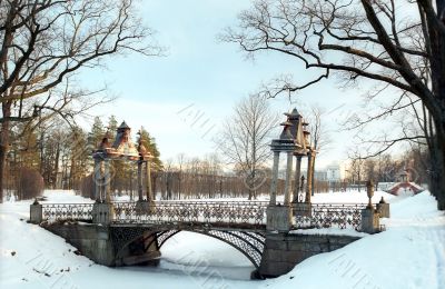 Old metal chinese bridge