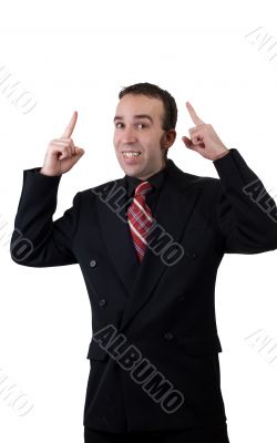 Businessman Pointing Up