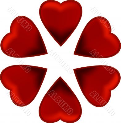 six red heart
