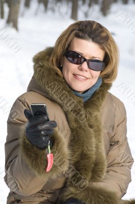 woman and mobile phone
