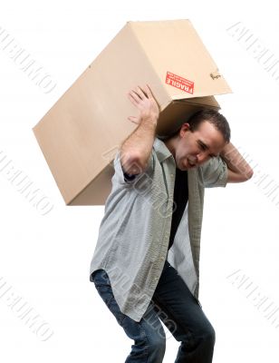 Man Lifting Heavy Box