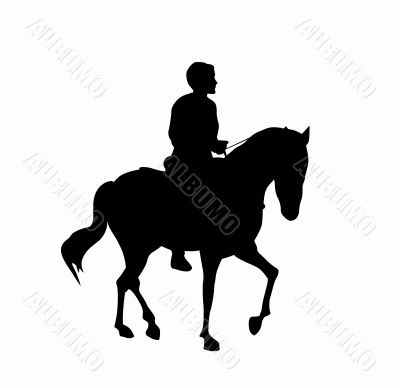 silhouette of the rider