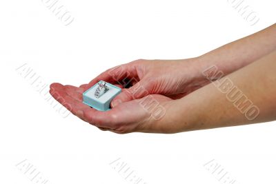 Giving a boxed engagement ring