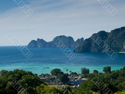 Tropical island. Bird eye view