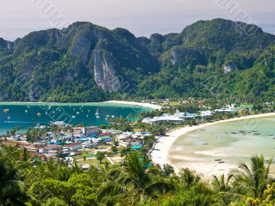 Tropical island. Bird eye view