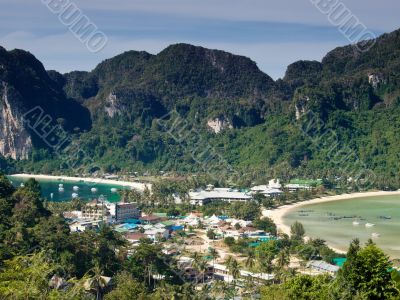 Tropical island. Bird eye view