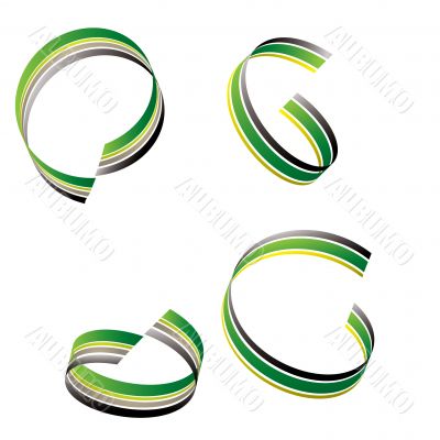 ribbon green swirl