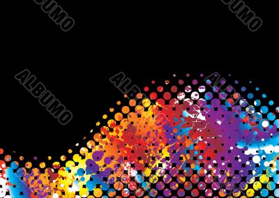 halftone rainbow wave