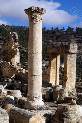 Columns and wall