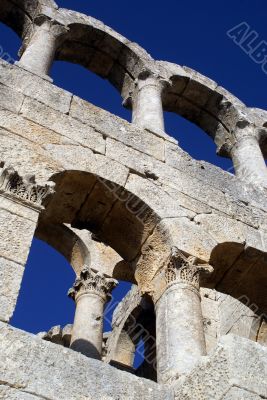 Columns and wall