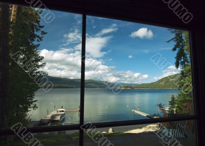 Beautiful Mountain Lake View From Window