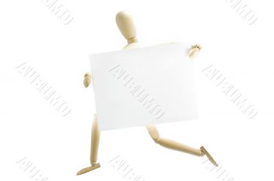Running wooden mannequin