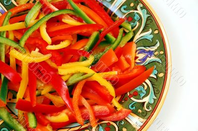 Sliced pepper salad
