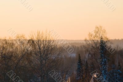 sunset in mountains